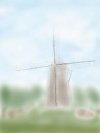 Charcoal Windmill Picture